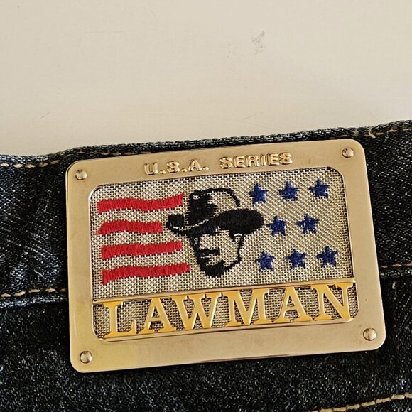 Lawman VTG Jeans Mens 28x30 Black Back Logo Cotton Rigid Denim  Western Ranch - Picture 14 of 16
